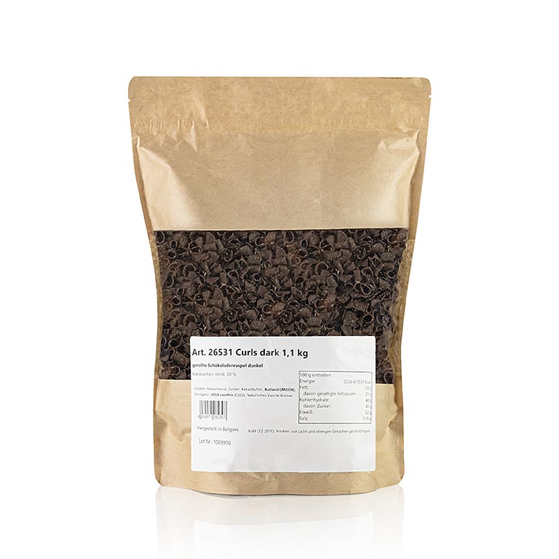 Ciocolata - Ornati cu flori, ciocolata neagra (buclata neagra) - 1,1 kg - sac