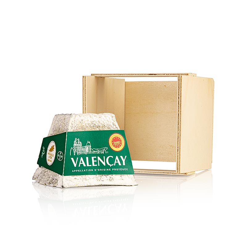 Valencay AOP (Pyramide de Chevre), fromage a pate molle - 220g - boite en bois Valencay AOP (Pyramide de Chevre), fromage a pate molle - 220g - boite en bois