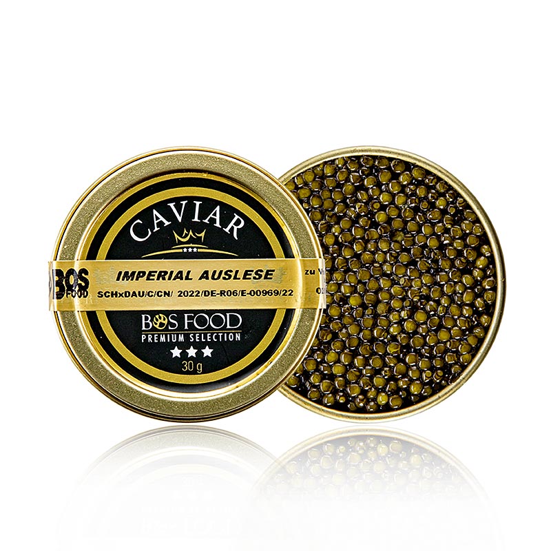 Havjar i perzgjedhjes perandorake, kryq Amur x bli Kaluga (schrenckii x dau), Kine - 30 g - Xhami Havjar i perzgjedhjes perandorake, kryq Amur x bli Kaluga (schrenckii x dau), Kine - 30 g - Xhami