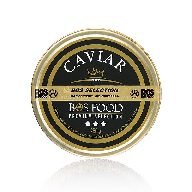 Sélection caviar d'esturgeon sibérien Acipenser baerii, l'aquaculture en Chine - 250 g - Étain Sélection caviar d'esturgeon sibérien Acipenser baerii, l'aquaculture en Chine - 250 g - Étain