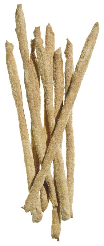 Grissini stirati corti integrali, short, hand-drawn whole grain breadsticks, Mario Fongo - 200 g - bag