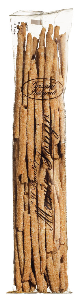 Grissini Stirati Lunghi Integrali, volkoren soepstengels, handgerold, Mario Fongo - 200 g - zak