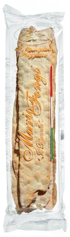 Lingue di suocera con parmigiano, tongues of mother-in-law with Parmesan cheese, Mario Fongo - 200 g - bag