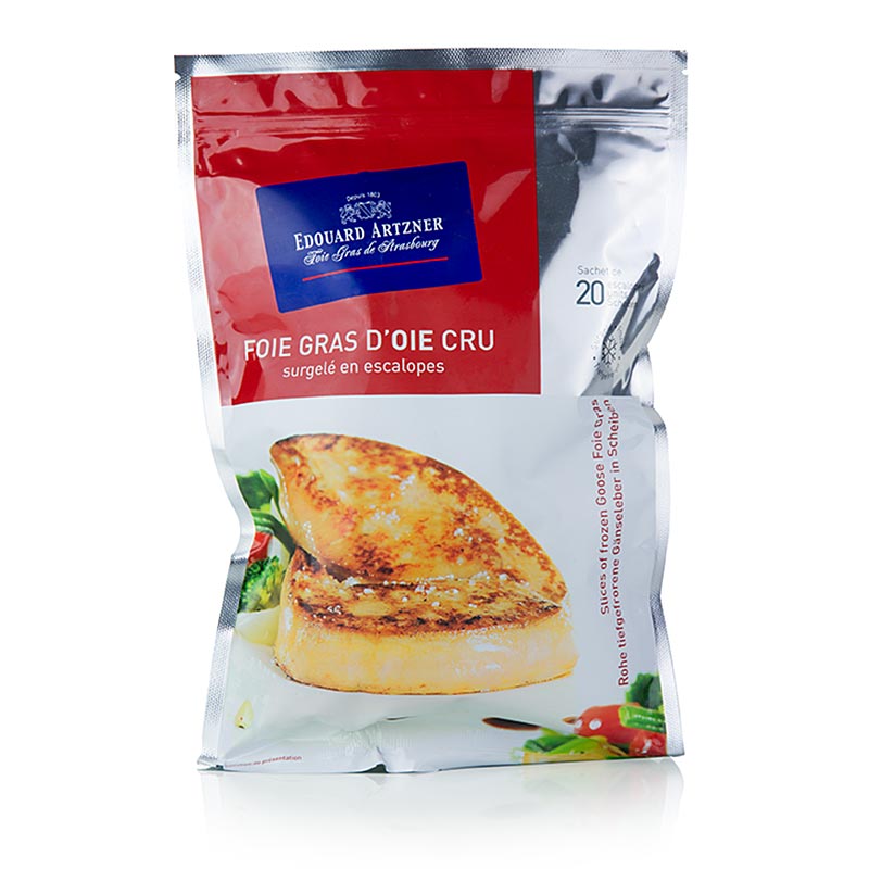 Foie gras d`oie, tranches d`environ 40-60g chacune, Europe de l`Est, Feyel - environ 1 000 g, 20 pieces - sac Foie gras d`oie, tranches d`environ 40-60g chacune, Europe de l`Est, Feyel - environ 1 000 g, 20 pieces - sac