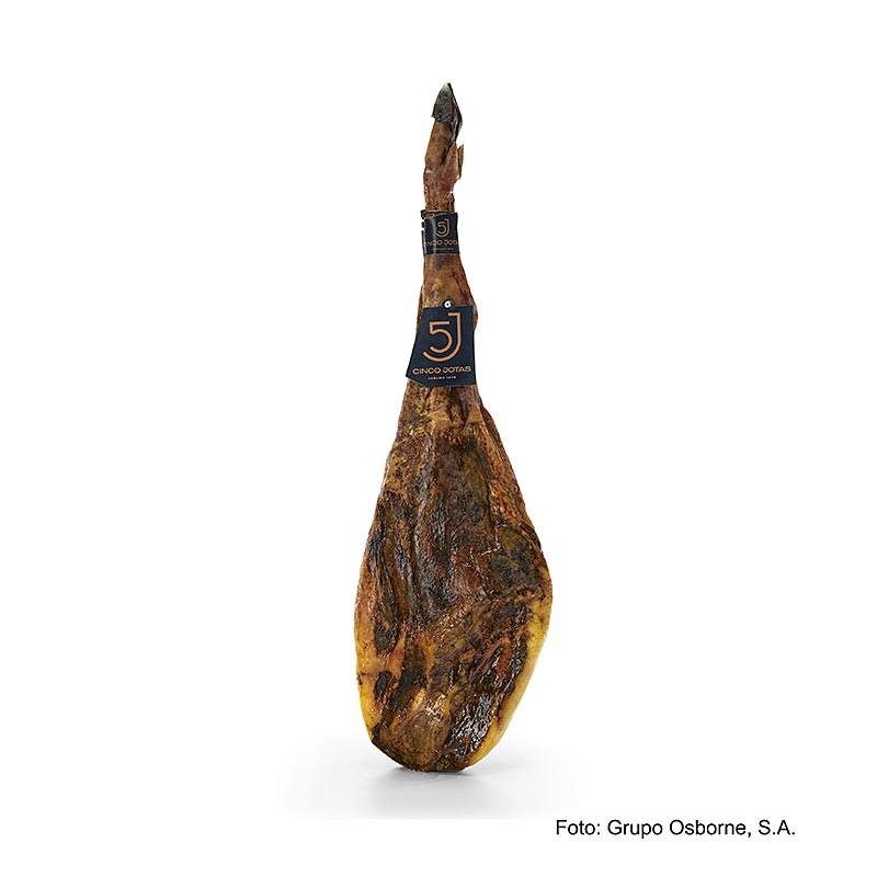 Cinco Jotas - 100% ham Iberico PALETA yang diberi makan biji ek, utuh, dengan tulang - sekitar 6kg - Kardus Cinco Jotas - 100% ham Iberico PALETA yang diberi makan biji ek, utuh, dengan tulang - sekitar 6kg - Kardus