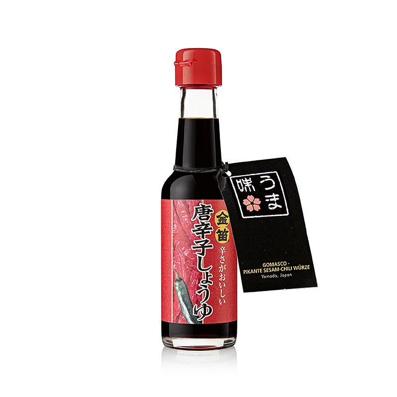 Molho de soja - Kinbue Tougarashi Shoyu - com pimenta, picante, Fueki, Japao - 150ml - Garrafa Molho de soja - Kinbue Tougarashi Shoyu - com pimenta, picante, Fueki, Japao - 150ml - Garrafa