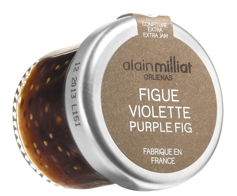 Fig jam of the variety Violette de Sollies, fig jam of the variety Violette de Sollies, Alain Milliat - 30 g - Glass