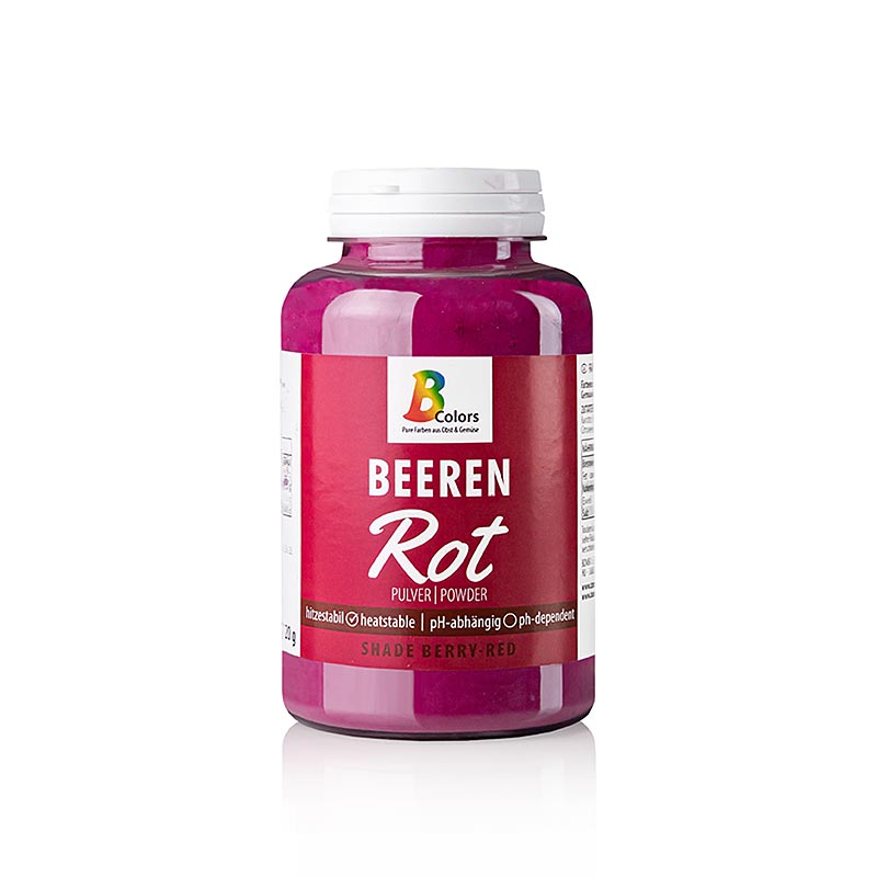Colorant alimentaire BColors - baies rouges, poudre, liposoluble et hydrosoluble, vegetalien - 120g - Pe peut