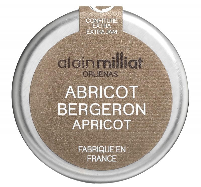 Apricot jam of the Bergeron variety, from the Pegion Pilat, Alain Milliat - 30 g - Glass