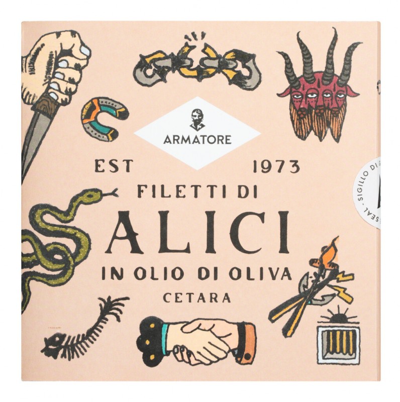 Alici in olio latta, hamsii in ulei de masline, Armatore - 90 g - poate Alici in olio latta, hamsii in ulei de masline, Armatore - 90 g - poate