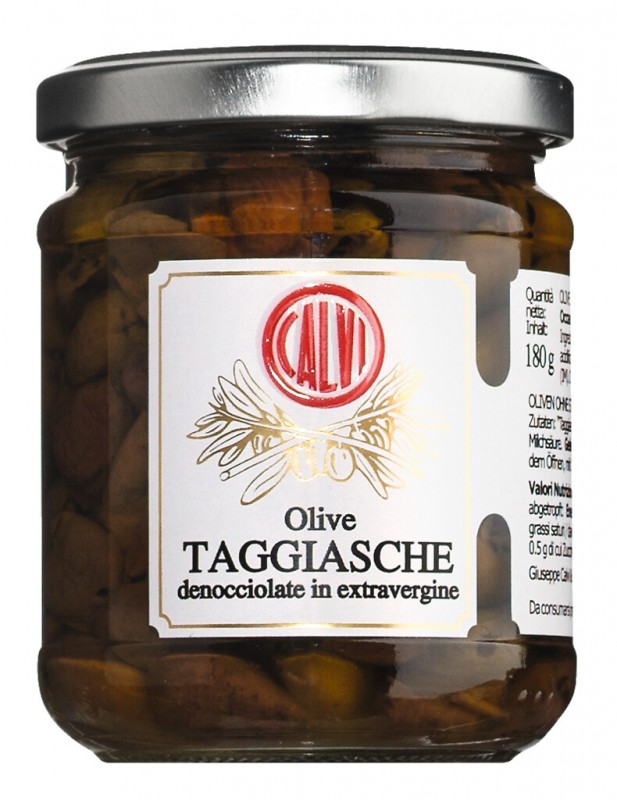 Olive Taggiasche denocciolate dalam extra virgin, dest. Zaitun Taggiasca dalam keadaan perawan. Minyak zaitun ekstra, Calvi - 180 gram - Kaca Olive Taggiasche denocciolate dalam extra virgin, dest. Zaitun Taggiasca dalam keadaan perawan. Minyak zaitun ekstra, Calvi - 180 gram - Kaca