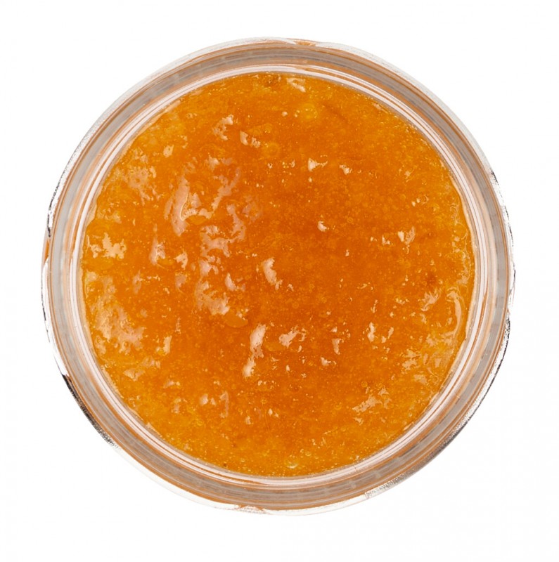 Mostarda di albicocche, sauce abricot au gout de moutarde, epicee-douce, Viani - 130g - Verre