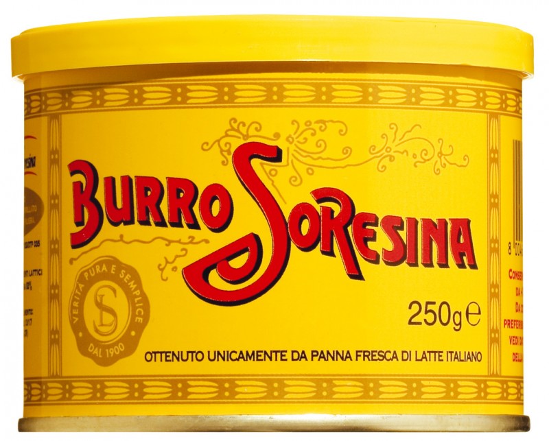 Beurre de crème, beurre d`acide doux, Latteria Soresina - 250 g - boîte