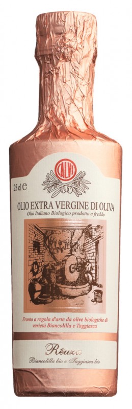 Olio extra virgin Reuza, organiczne, oliwa z oliwek z pierwszego tloczenia roza, organiczne, Calvi - 250ml - Butelka Olio extra virgin Reuza, organiczne, oliwa z oliwek z pierwszego tloczenia roza, organiczne, Calvi - 250ml - Butelka