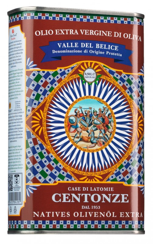 Olio Extra Vergine DOP Valle del Belice, extra virgin olive oil DOP Valle del Belice, Centonze - 500 ml - can