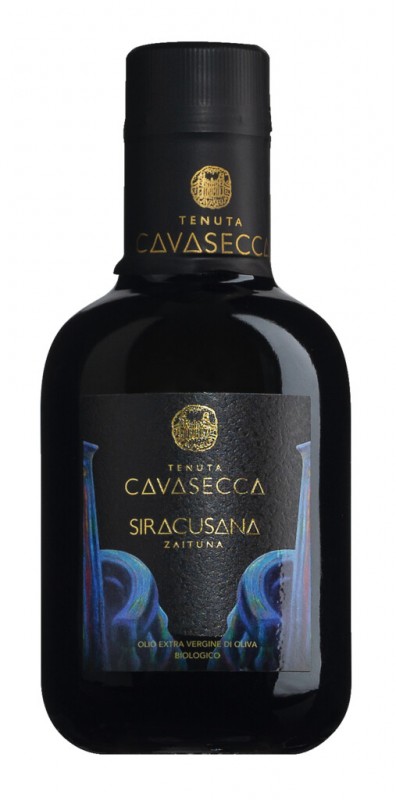 Siracusana - Olio extra virgine di oliva, biologisch, extra vierge olijfolie, biologisch, Tenuta Cavasecca - 250 ml - Fles Siracusana - Olio extra virgine di oliva, biologisch, extra vierge olijfolie, biologisch, Tenuta Cavasecca - 250 ml - Fles
