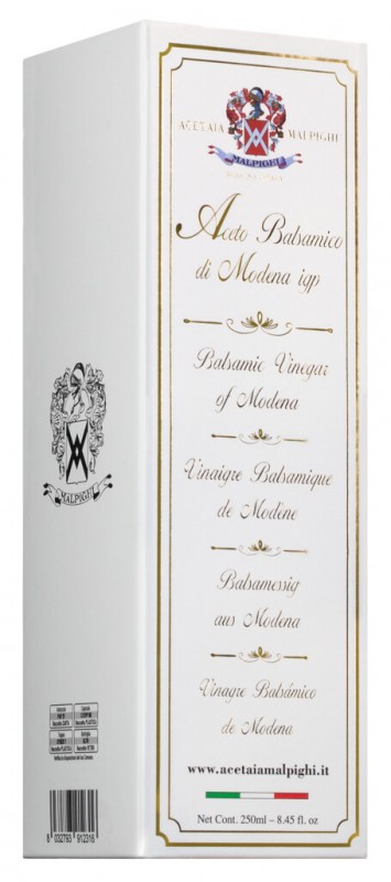 Aceto Balsamico di Modena IGP Oro, Aceto Balsamico di Modena IGP, geymt i 15 ar, Malpighi - 250ml - Flaska