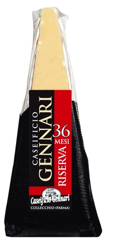 Parmigiano Reggiano DOP Riserva 36, hard cheese made from raw cow`s milk, Caseificio Gennari - about 350 g - piece