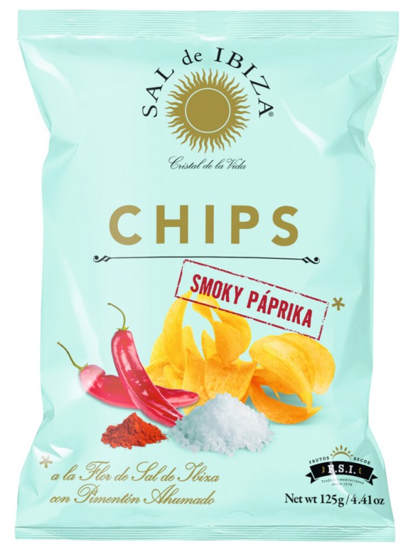 Cips od dimljene paprike, cips od krumpira sa dimljenom paprikom, Sal de Ibiza - 125 g - Komad Cips od dimljene paprike, cips od krumpira sa dimljenom paprikom, Sal de Ibiza - 125 g - Komad