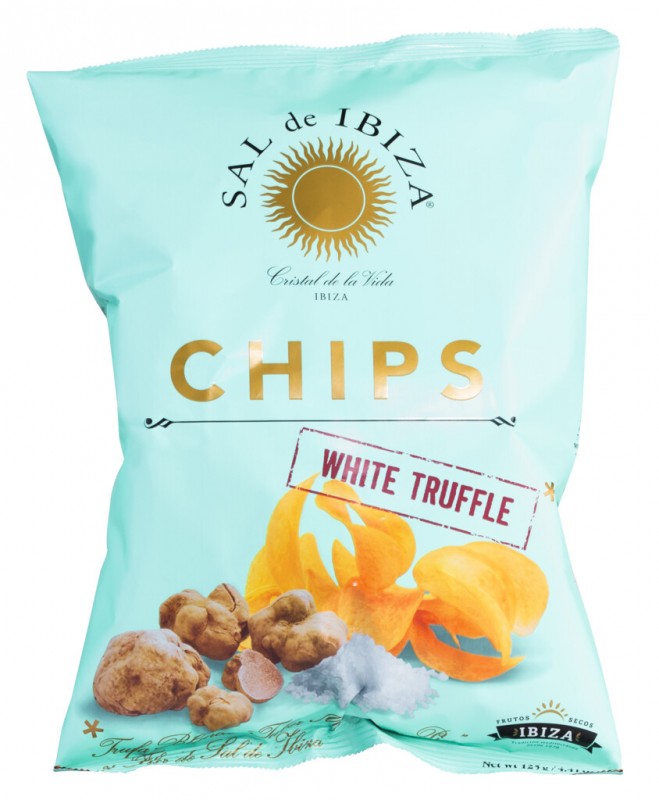 Kerepek Truffle, kerepek kentang dengan truffle putih, Sal de Ibiza - 125g - sekeping Kerepek Truffle, kerepek kentang dengan truffle putih, Sal de Ibiza - 125g - sekeping