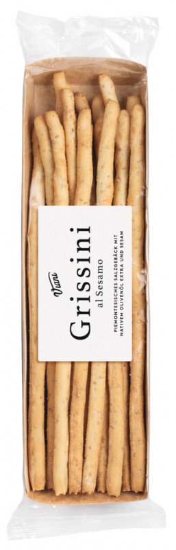 Grissini al Sesamo, torradas com azeite virgem extra e gergelim, Viani - 200g - Pedaco Grissini al Sesamo, torradas com azeite virgem extra e gergelim, Viani - 200g - Pedaco