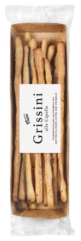 Grissini all Cipolle, torradas com azeite virgem extra e cebola, Viani - 200g - Pedaco Grissini all Cipolle, torradas com azeite virgem extra e cebola, Viani - 200g - Pedaco