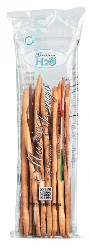 Grissini Stirati H2O, baguetes enrolados a mao, Mario Fongo - 200g - bolsa Grissini Stirati H2O, baguetes enrolados a mao, Mario Fongo - 200g - bolsa