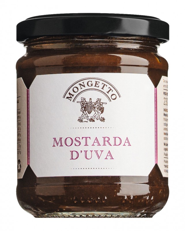 Mostarda d`uva, chutney de uva, mongetto - 230g - Vidro
