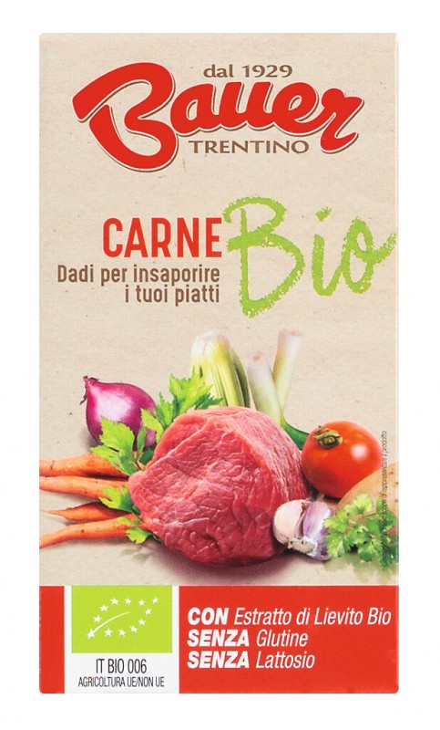 Dado per brodo di carne, Biologica, husleves kockak, marhahus, bio, farmer - 6x10g - csomag Dado per brodo di carne, Biologica, husleves kockak, marhahus, bio, farmer - 6x10g - csomag