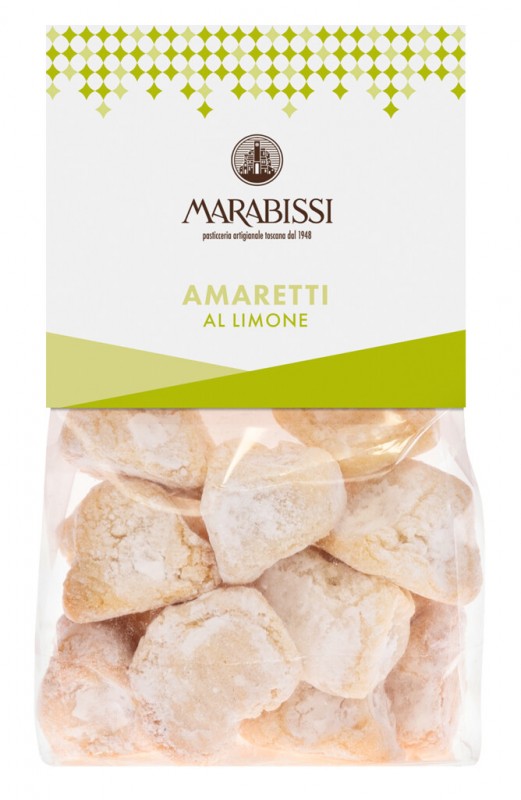 Amaretti al limone, macaroons de amendoa com limao, Pasticceria Marabissi - 200g - pacote Amaretti al limone, macaroons de amendoa com limao, Pasticceria Marabissi - 200g - pacote