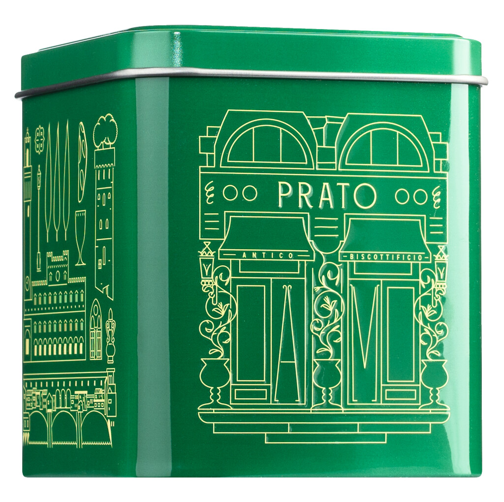 Biscotti di Prato alle mandorle, verde, toskanske mandlove susenky, v zelene plechovce, Mattei - 200 g - muze Biscotti di Prato alle mandorle, verde, toskanske mandlove susenky, v zelene plechovce, Mattei - 200 g - muze