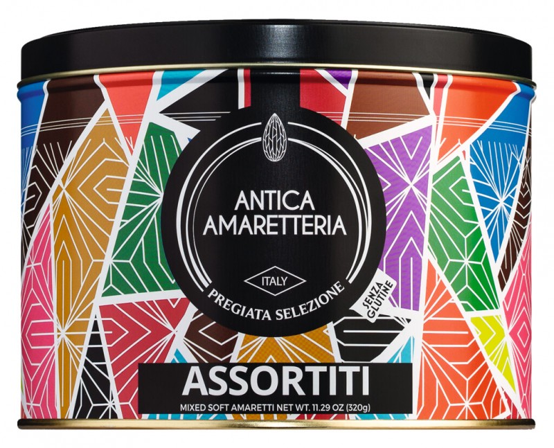 Latta assortiti, macarrones de nueces mixtas, Antica Amaretteria - 320g - poder Latta assortiti, macarrones de nueces mixtas, Antica Amaretteria - 320g - poder