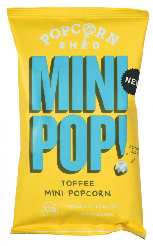 Mini Pop! Toffee Popcorn Single Serve, Popcorn with Toffee, Popcorn Shed - 28 g - bag Mini Pop! Toffee Popcorn Single Serve, Popcorn with Toffee, Popcorn Shed - 28 g - bag