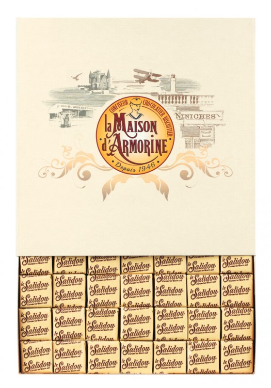 Le carre caramel au beurre sale, Display, Zachte karamel met gezouten boter, Display, La Maison dund039;Armorine - 147x9g - weergave Le carre caramel au beurre sale, Display, Zachte karamel met gezouten boter, Display, La Maison dund039;Armorine - 147x9g - weergave