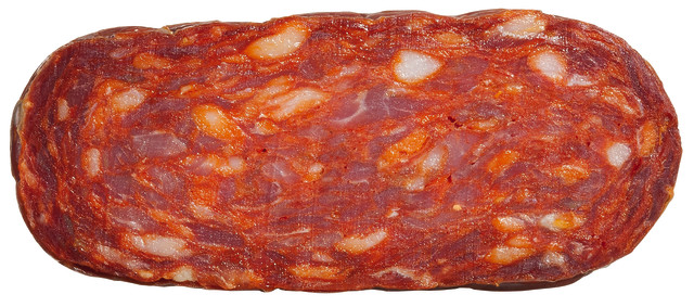 Salame Spianata Piccante, krydret salami lavet af svinekød, bonfatti - ca. 2 kg - stykke Salame Spianata Piccante, krydret salami lavet af svinekød, bonfatti - ca. 2 kg - stykke
