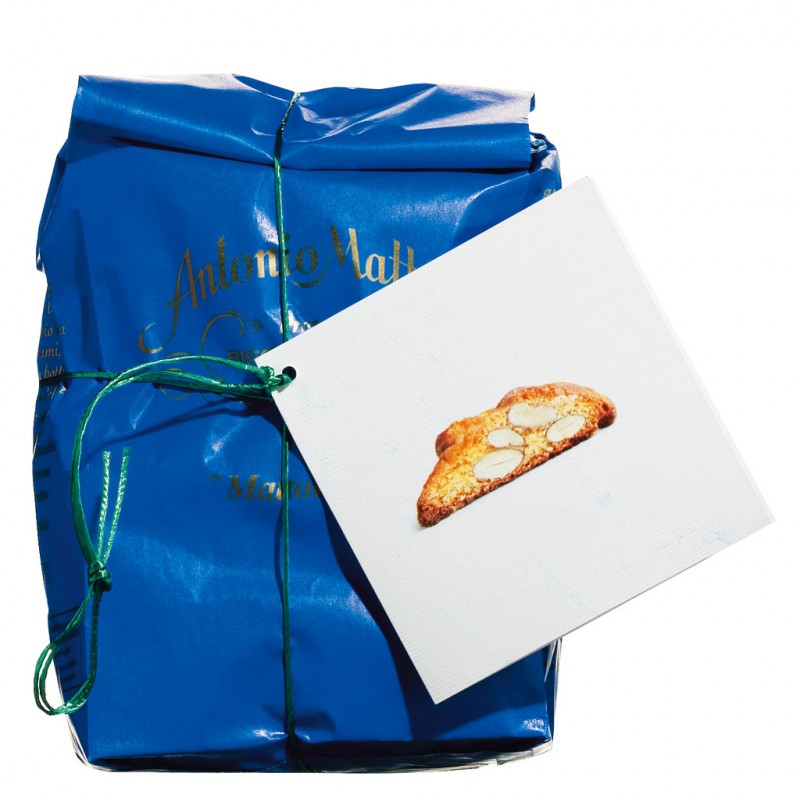 Cantuccini La Mattonella legati a mano, Tuscan almond biscuits, bags, mattei - 250 g - Pack