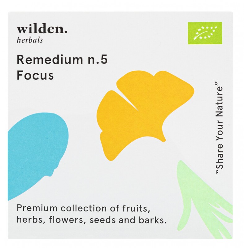 Remedium n.5 Focus Pack, organike, perzierje caji Focus Pack, qese, organike, bimore Wilden - 10 x 2 g - paketoj Remedium n.5 Focus Pack, organike, perzierje caji Focus Pack, qese, organike, bimore Wilden - 10 x 2 g - paketoj