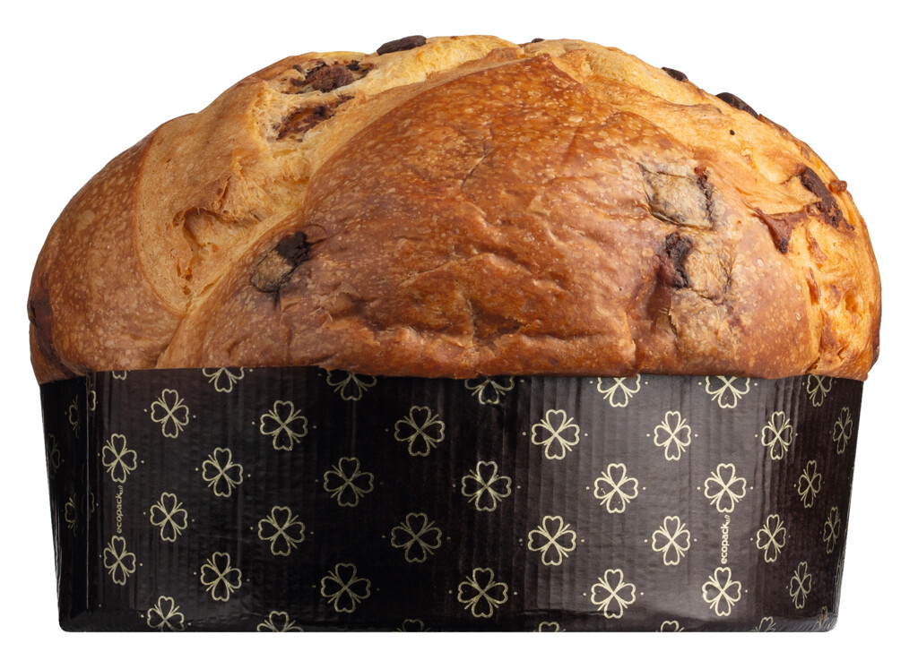 Panettone tre cioccolati, torta lievitata con cioccolato fondente, Olivieri 1882 - 1.000 g - Pezzo