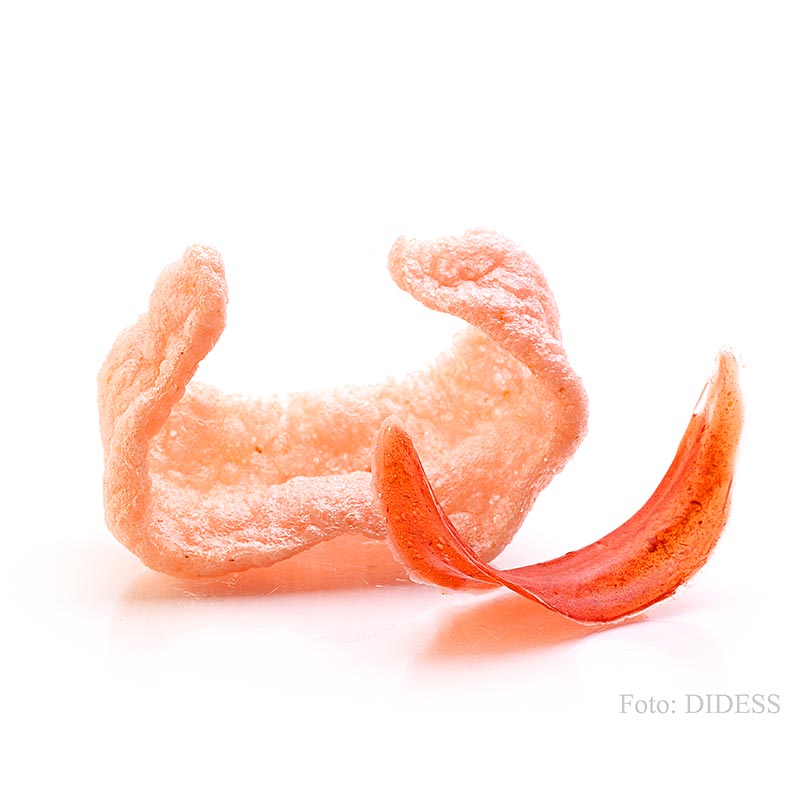 Kroepoek mit rotem Curry, ungebacken, rot - 105 g, 48 Stück - Pe-schale Kroepoek mit rotem Curry, ungebacken, rot - 105 g, 48 Stück - Pe-schale