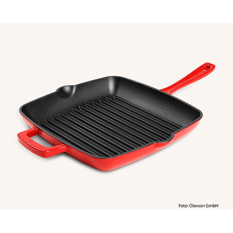 Tepsi Olavson grill e kuqe, gize, emaluar, 24cm, per te gjitha llojet e sobave - 1 cope - Karton Tepsi Olavson grill e kuqe, gize, emaluar, 24cm, per te gjitha llojet e sobave - 1 cope - Karton