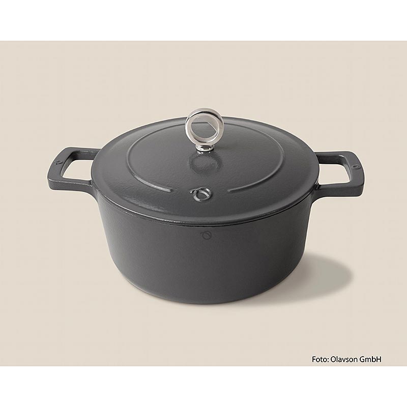 Plat a rotir Olavson en fonte grise, avec couvercle, emaille, 24 cm, pour tous types de feux - 1 piece - Carton Plat a rotir Olavson en fonte grise, avec couvercle, emaille, 24 cm, pour tous types de feux - 1 piece - Carton