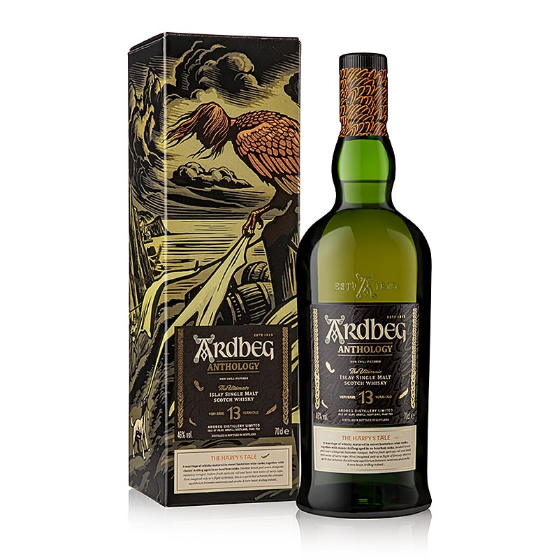Single Malt Whisky Ardbeg Anthology Harpy`s Tale 13 ara, 46% bindi, Islay - 700ml - Flaska Single Malt Whisky Ardbeg Anthology Harpy`s Tale 13 ara, 46% bindi, Islay - 700ml - Flaska