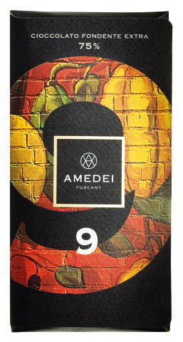 Le Tavolette, I Neri 9, 75%, bars, dark chocolate 75%, Amedei - 50 g - blackboard