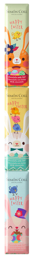 Chocolatira Pascua, Display, Chocolate Easter Bunny Tablets, Display, Simon Coll - 24 x 3 x 18 g - display
