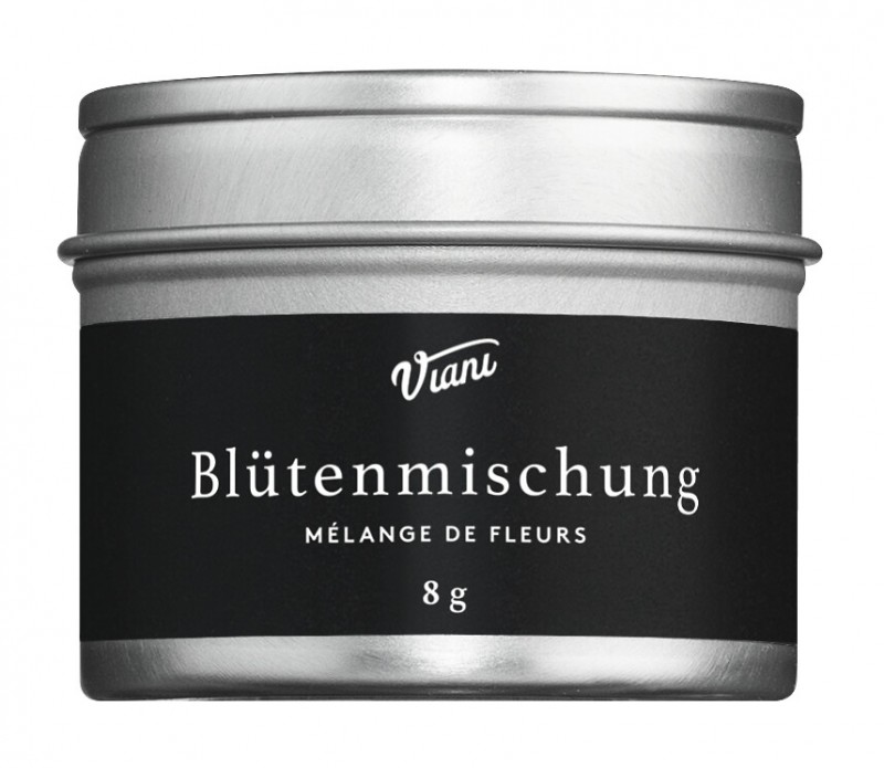 Blomsterblanding, metallboks med utsiktsvindu, Le Specialita di Viani - 8g - kan Blomsterblanding, metallboks med utsiktsvindu, Le Specialita di Viani - 8g - kan