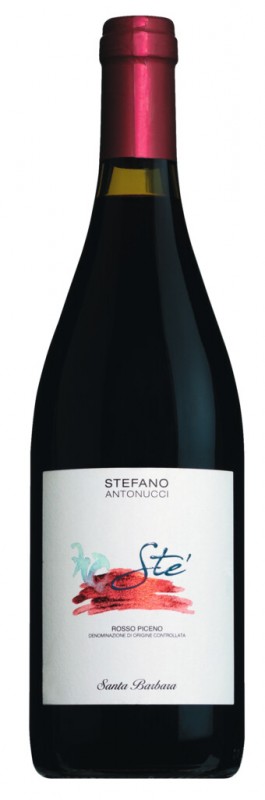 Rosso Piceno delle Marche DOC Ste Rosso, roedvin, stal, Santa Barbara - 0,75 l - Flaske Rosso Piceno delle Marche DOC Ste Rosso, roedvin, stal, Santa Barbara - 0,75 l - Flaske