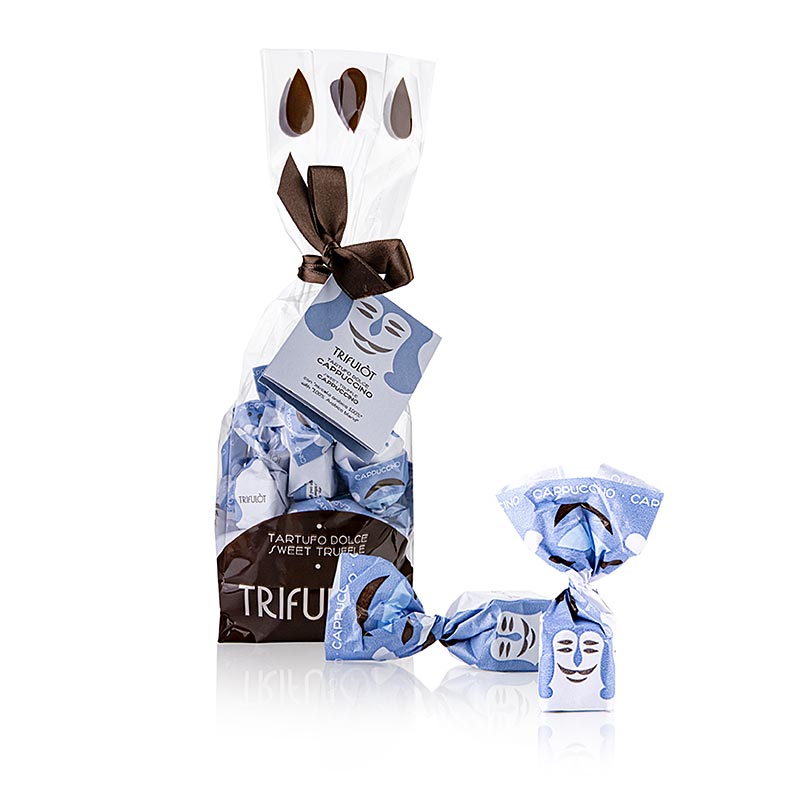 trifulot - praline cu trufe Alba mini, Cappuccino (albastru deschis), Tartuflanghe - 180 g - sac trifulot - praline cu trufe Alba mini, Cappuccino (albastru deschis), Tartuflanghe - 180 g - sac
