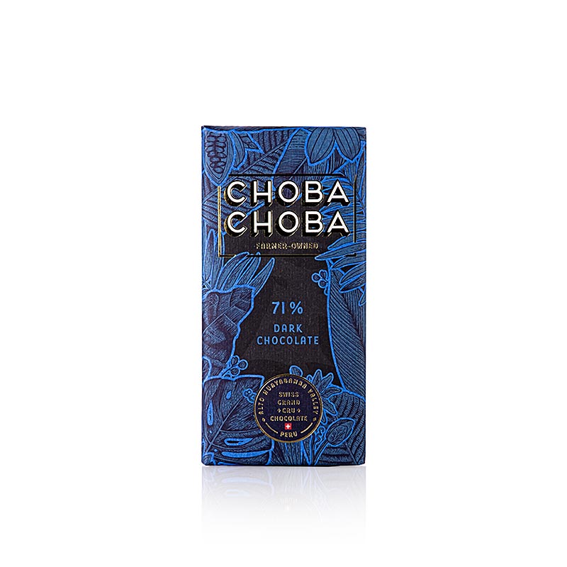 Chocolat noir 71%, Tablette de chocolat amer, Choba Choba, BIO - 91 g - Papier Chocolat noir 71%, Tablette de chocolat amer, Choba Choba, BIO - 91 g - Papier