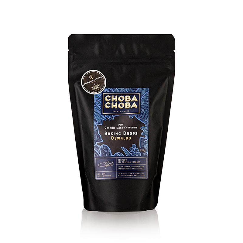 Oswaldo, 71 % horka poleva, kvapky do peciva, Choba Choba, BIO - 220 g - taska Oswaldo, 71 % horka poleva, kvapky do peciva, Choba Choba, BIO - 220 g - taska