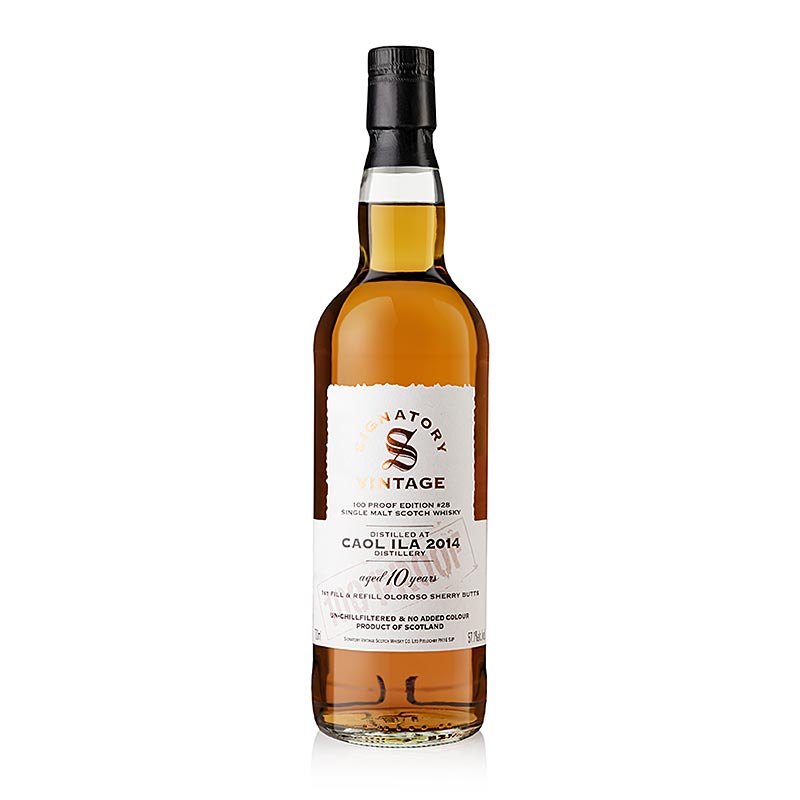 Single Malt Whisky Caol Ila Signatory 100 Proof, 10 lat, 57,1% obj., Islay - 700 ml - Butelka Single Malt Whisky Caol Ila Signatory 100 Proof, 10 lat, 57,1% obj., Islay - 700 ml - Butelka